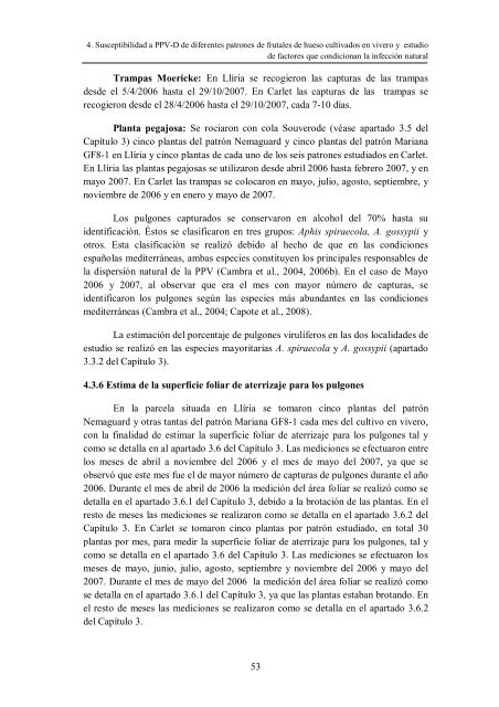 Epidemiología de Plum pox virus y Citrus tristeza virus en bloques ...