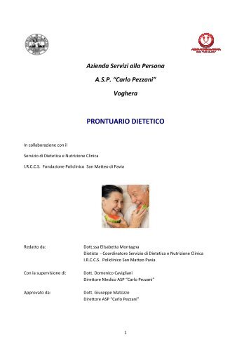 Prontuario dietetico ASP Voghera - Azienda Servizi Alla Persona ...