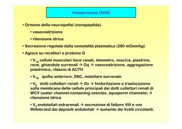 Vasopressina ed antagonisti