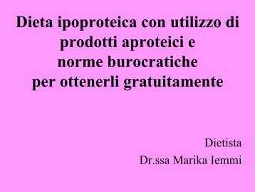 Marika Iemmi - Dieta ipoproteica - AMD | Sezioni Regionali