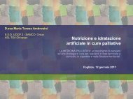 Nutrizione e idratazione artificiale in cure palliative