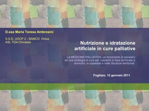 Nutrizione E Idratazione Artificiale In Cure Palliative