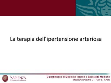Prof S. Filetti - Dipartimento di MEDICINA INTERNA E SPECIALITÀ ...