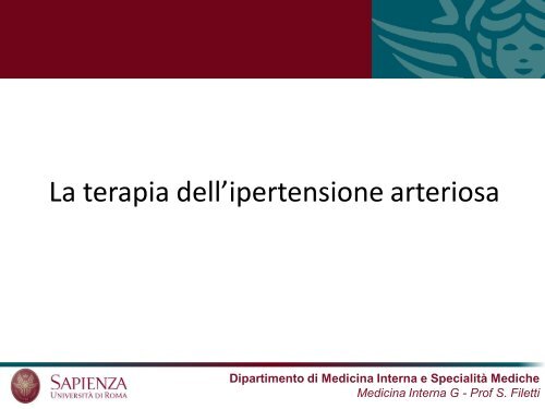 Prof S. Filetti - Dipartimento di MEDICINA INTERNA E SPECIALITÀ ...