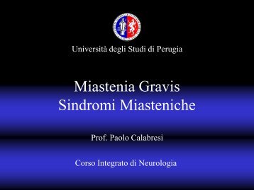 Lezione Miastenia Guillain-Barrè - Facoltà di Medicina e Chirurgia ...