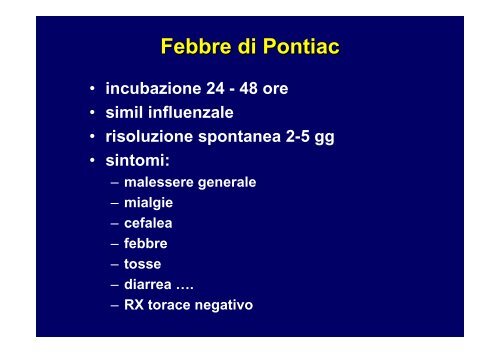 Legionellosi: patogenesi ed aspetti clinico-diagnostico-terapeutici