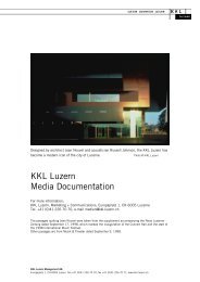 KKL Luzern Media Documentation - Kultur- und Kongresszentrum ...