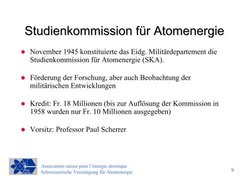 Die Geschichte der Kernenergie in der Schweiz Dr - Poweron.ch