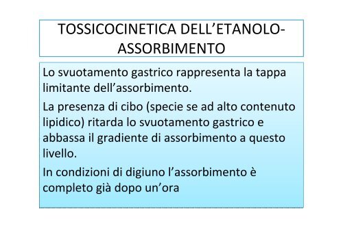 problemi e patologie alcolcorrelati:aspetti tossicologici ... - Cedostar