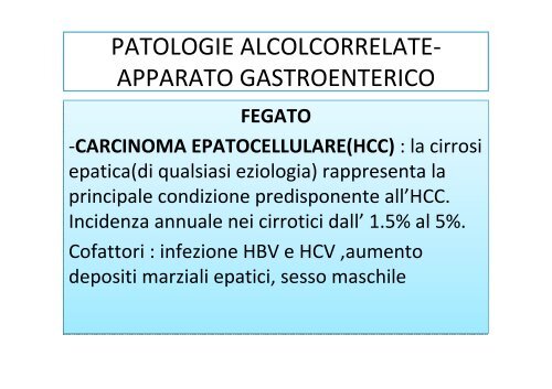 problemi e patologie alcolcorrelati:aspetti tossicologici ... - Cedostar