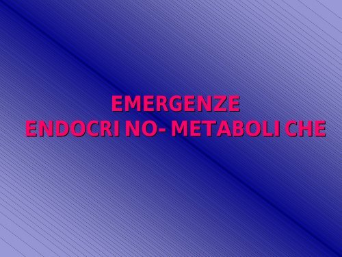 Emergenze Metaboliche - SunHope