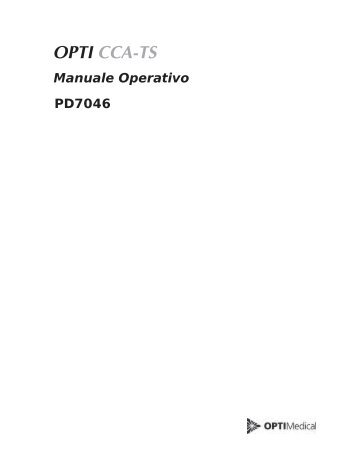OPTI CCA-TS Manuale Operativo - OPTI Medical Systems