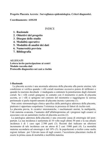 Progetto Placenta Accreta - AOGOISICILIA.net