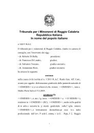 sentenza del 14.05.2012 - Tribunale per i Minorenni di Reggio ...