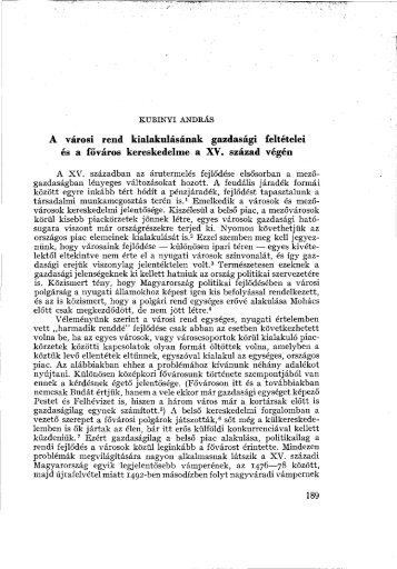 Tanulmányok Budapest Múltjából 15. (1963) - EPA