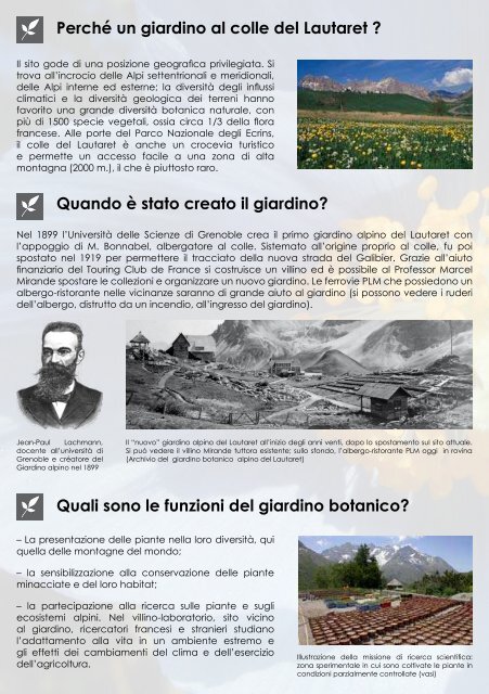 Il giardino botanico alpino del Lautaret - Station Alpine Joseph Fourier