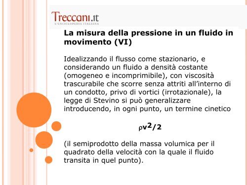 La meccanica dei fluidi - Treccani