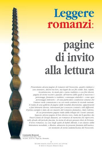 Presentiamo alcune pagine di romanzi del Novecento, quattro ...