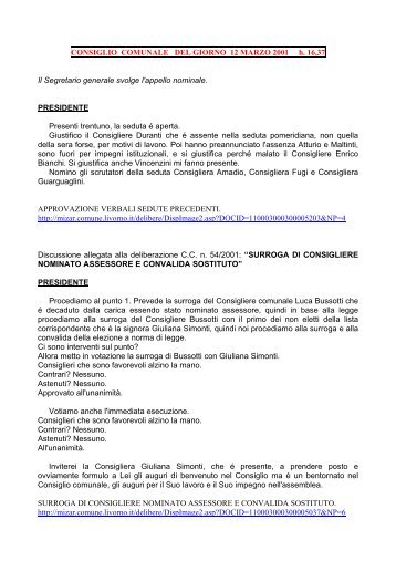 Discussione integrale - Comune di Livorno