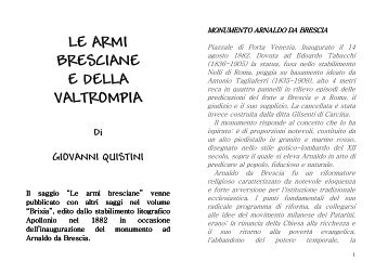 LE ARMI BRESCIANE - Pierantonio Bolognini