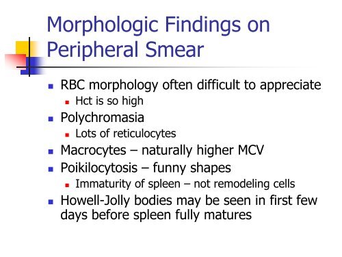 Utility of the peripheral smear and laboratory studies in the ...