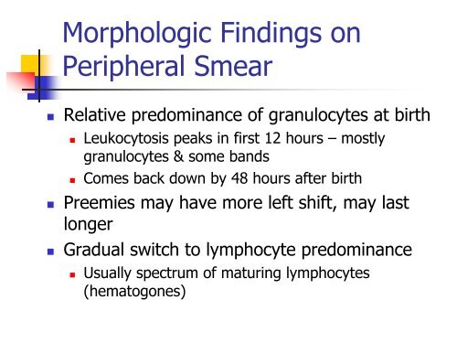 Utility of the peripheral smear and laboratory studies in the ...