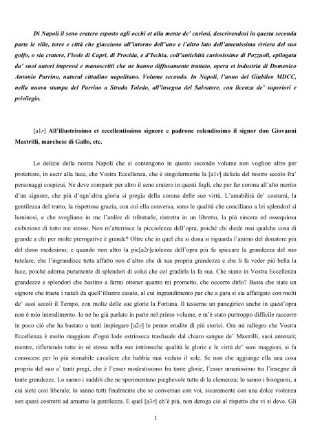 Di Napoli il seno cratero esposto agli occhi et alla mente de' curiosi