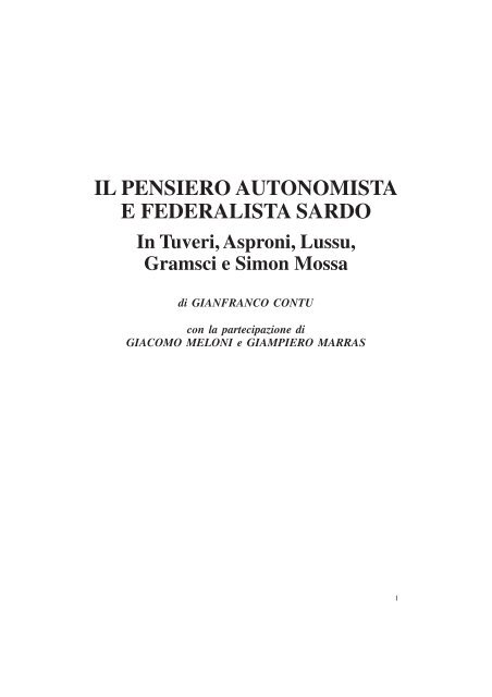 il pensiero autonomista e federalista sardo - ufficio studi GM Angioy