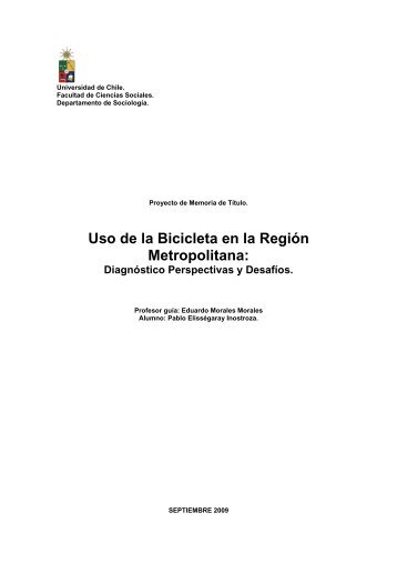 Uso de la Bicicleta en la Región Metropolitana: - Tesis Electrónicas ...