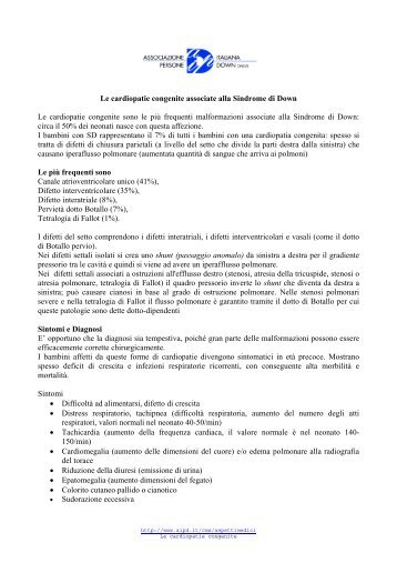 Le cardiopatie congenite associate alla Sindrome di Down - Aipd