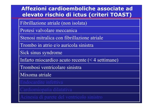 Il rischio cardioembolico - Dipartimento di Informatica e ...