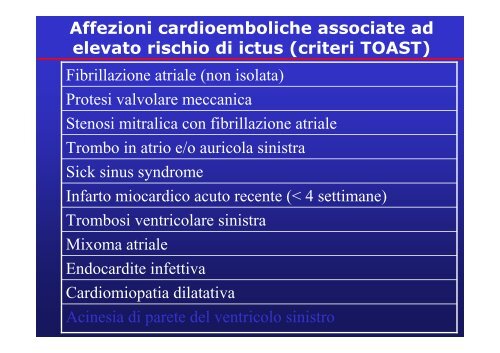 Il rischio cardioembolico - Dipartimento di Informatica e ...