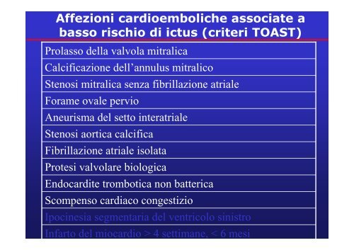 Il rischio cardioembolico - Dipartimento di Informatica e ...