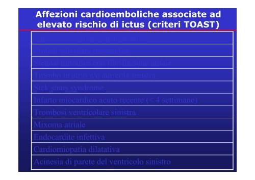 Il rischio cardioembolico - Dipartimento di Informatica e ...