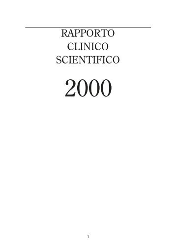 Rapporto Clinico Scientifico 2000 - Humanitasonline