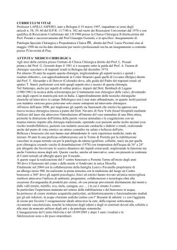 Curriculum Vitae Scientifico - Aspero Lapilli