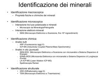 Identificazione dei minerali - Sdasr.unict.it