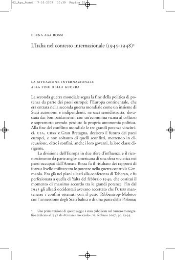 L'Italia nel contesto internazionale (1945-1948)* - Luigi Sturzo