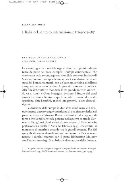 L'Italia nel contesto internazionale (1945-1948)* - Luigi Sturzo