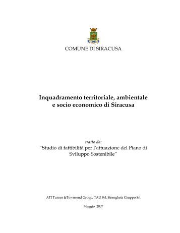 Inquadramento territoriale, ambientale e socio economico ... - CRIEA