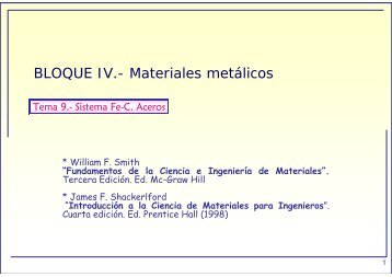 BLOQUE IV.- Materiales metálicos - OCW - UC3M