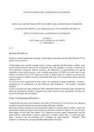 Guida agli archivi della Resistenza 1983 - Istituto piemontese per la ...