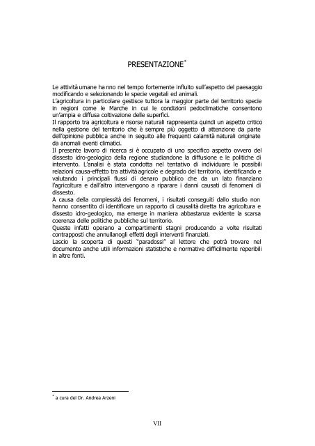 Le esternalità dell'agricoltura. Una analisi degli effetti ambientali ...