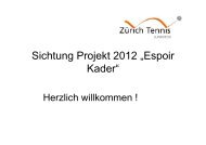 Anforderungen des Regionalverbandes (RVZT) - Zürich Tennis