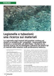 Legionella e tubazioni: una ricerca sui materiali - Istituto Italiano del ...