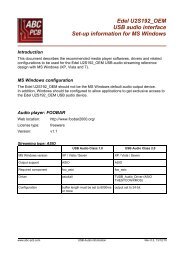 Edel U2S192 OEM USB audio interface Set-up ... - ABC PCB