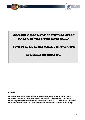 Notifica Malattie Infettive - Azienda USL Rieti