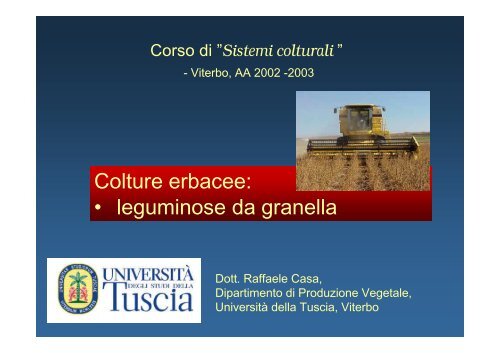 leguminose da granella - Università degli Studi della Tuscia