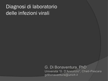 Diagnosi di laboratorio delle infezioni virali - Ch.unich.it