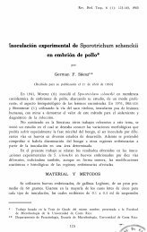 Inoculación experimental de Sporotrichum schenckii en embrión de ...